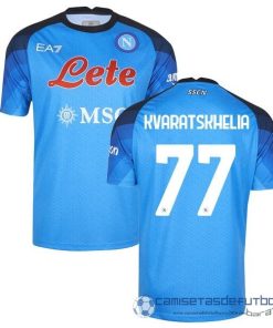 NO.77 Kvaratskhelia Casa Camiseta Napoli Equipación 2022 2023 Azul