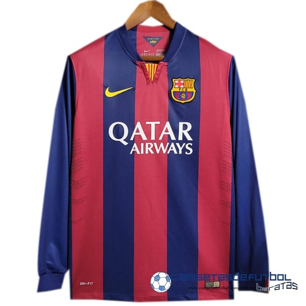 Nike Casa Manga Larga Barcelona Retro Equipación 2014 2015 Azul Rojo