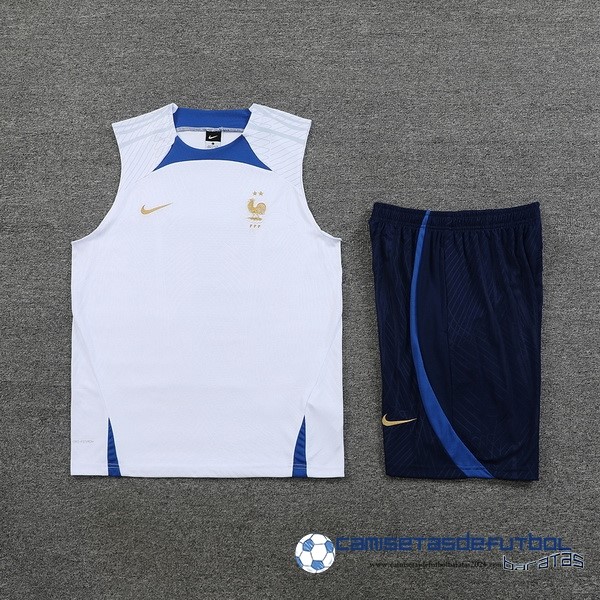 Nike Entrenamiento Sin Mangas Conjunto Completo Francia  Equipación 2023 Blanco Azul - Image 2