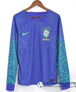 Nike Segunda Jugadores Manga Larga Brasil 2022 Azul