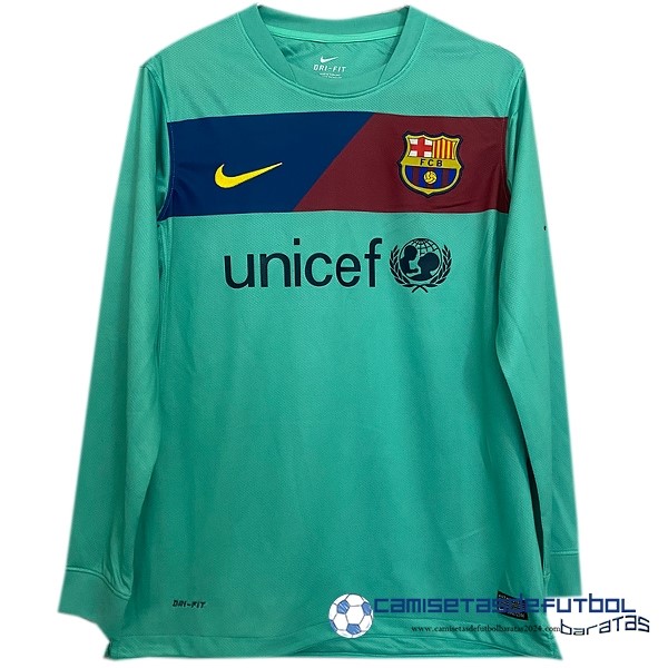Nike Segunda Manga Larga Barcelona Retro Equipación 2010 2011 Verde