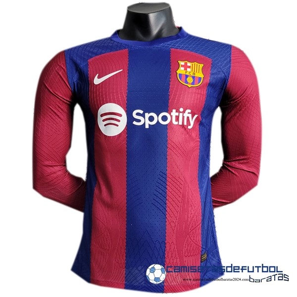 Nike Tailandia Casa Jugadores Manga Larga Barcelona Equipación 2023 2024 Azul