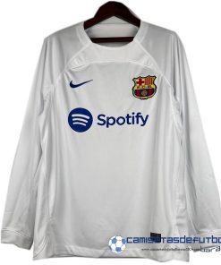 Nike Tailandia Segunda Camiseta Manga Larga Barcelona  Equipación 2023 2024 Blanco