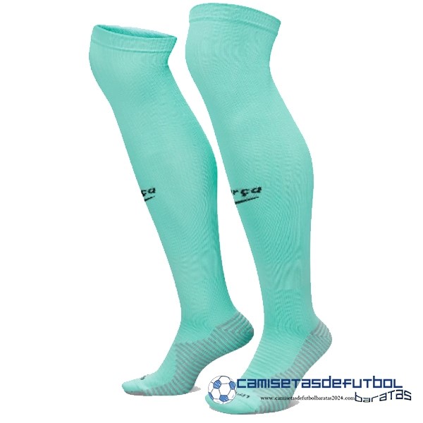 Nike Tercera Calcetines Barcelona Equipación 2023 2024 Azul Verde