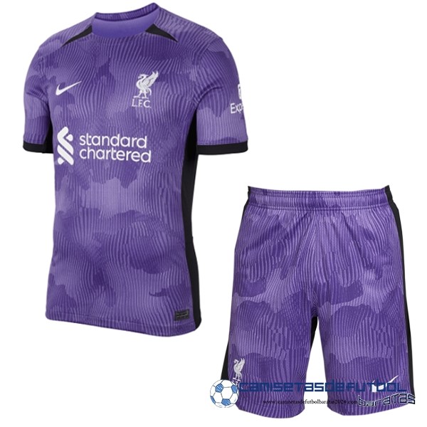 Nike Tercera Conjunto De Niños Liverpool  Equipación 2023 2024 Purpura