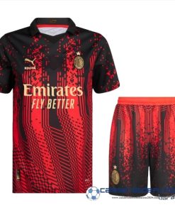 PUMA Cuarta Conjunto De Niños AC Milan 2022 Equipación 2023 Rojo
