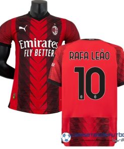 PUMA NO.10 Rafa Leão Tailandia Casa Jugadores Camiseta AC Milan  Equipación 2023 2024 Rojo