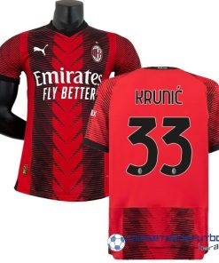 PUMA NO.33 Krunić Tailandia Casa Jugadores Camiseta AC Milan  Equipación 2023 2024 Rojo