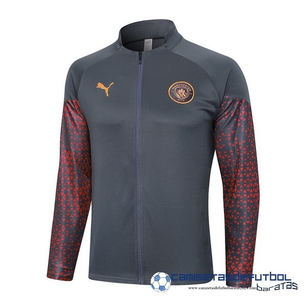 PUMA Ropa Deportiva Con Cremallera Larga Manchester City Equipación 2023 2024 Gris Rojo