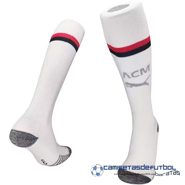 PUMA Segunda Calcetines Niños AC Milan Equipación 2023 2024 Blanco