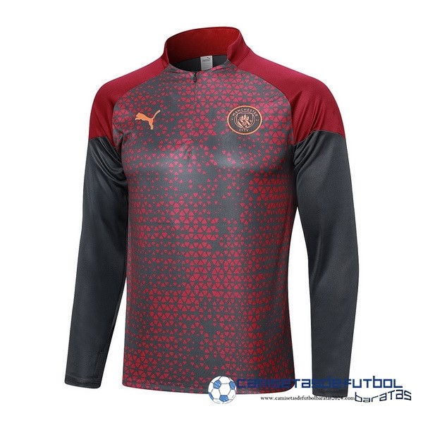 PUMA Sudadera Entrenamiento Manchester City Equipación 2023 2024 Rojo Gris