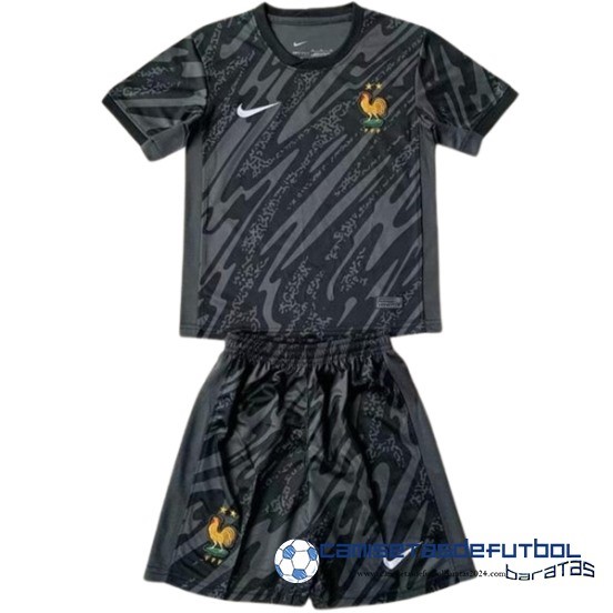 Portero Conjunto De Niños Francia Equipación 2024 Negro
