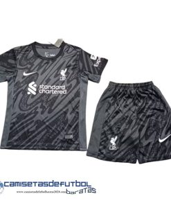 Portero Conjunto De Niños Liverpool Equipación 2024 2025 Negro