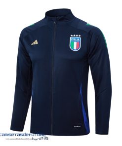 Ropa Deportiva Con Cremallera Larga Italia Equipación 2024 Azul I Marino