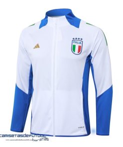 Ropa Deportiva Con Cremallera Larga Italia Equipación 2024 Blanco Azul