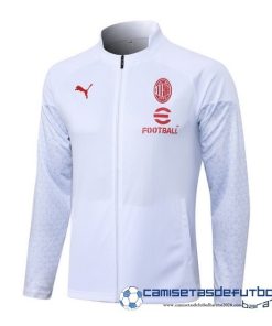 Ropa Deportiva Con Cremallera Larga AC Milan Equipación 2023 2024 Blanco