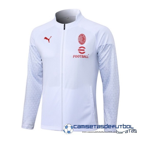 Ropa Deportiva Con Cremallera Larga AC Milan Equipación 2023 2024 Blanco