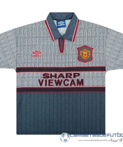 Segunda Camiseta Manchester United Retro Equipación 1995 1996 Gris