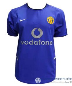 Segunda Camiseta Manchester United Retro Equipación 2002 2003 Azul