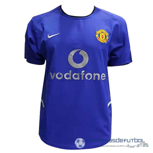 Segunda Camiseta Manchester United Retro Equipación 2002 2003 Azul