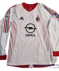 Segunda Manga Larga AC Milan Retro Equipación 2002 2003 Blanco