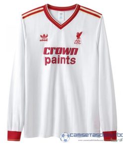 Segunda Manga Larga Liverpool Retro Equipación 1985 1986 Blanco
