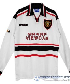 Segunda Manga Larga Manchester United Retro Equipación 1998 1999 Blanco