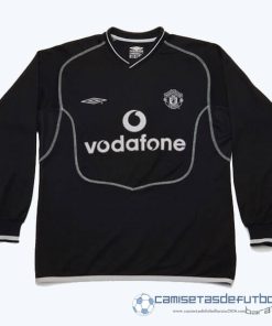 Segunda Manga Larga Manchester United Retro Equipación 2000 2002 Negro