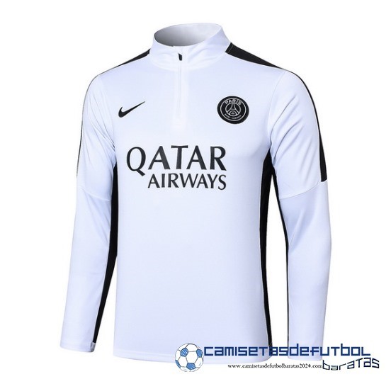 Sudadera Entrenamiento Paris Saint Germain Equipación 2023 2024 Blanco Negro
