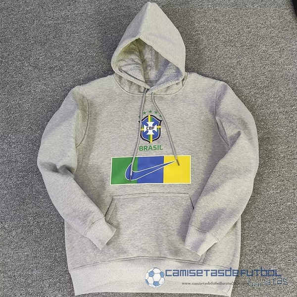 Sudaderas Con Capucha Brasil 2022 Gris