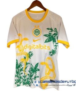 Tailandia Especial Camiseta Inter Milán Equipación 2024 2025 Blanco Amarillo
