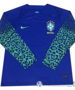 Tailandia Segunda Manga Larga Brasil 2022 Azul