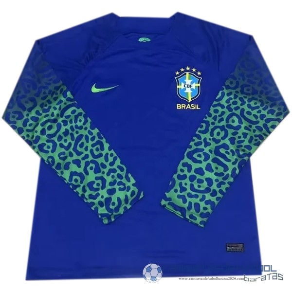 Tailandia Segunda Manga Larga Brasil 2022 Azul