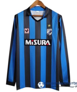 Uhlsport Casa Manga Larga Inter Milán Retro Equipación 1988 1989 Azul