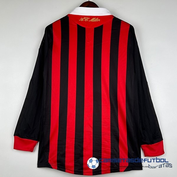 adidas Casa Camiseta Manga Larga AC Milan Retro 2009 2010 Rojo - Image 2