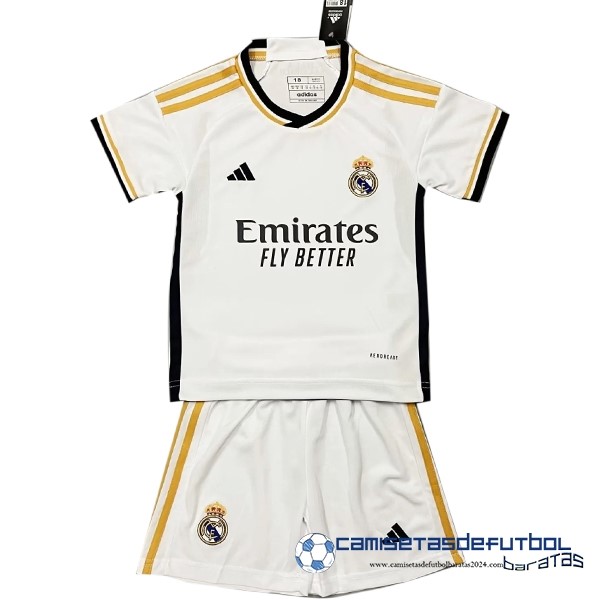 adidas Casa Concepto Conjunto De Niños Real Madrid Equipación 2023 2024 Blanco