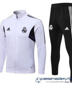 adidas Conjunto Completo Ropa Deportiva Con Cremallera Larga Real Madrid 2022  Equipación 2023 Blanco Negro
