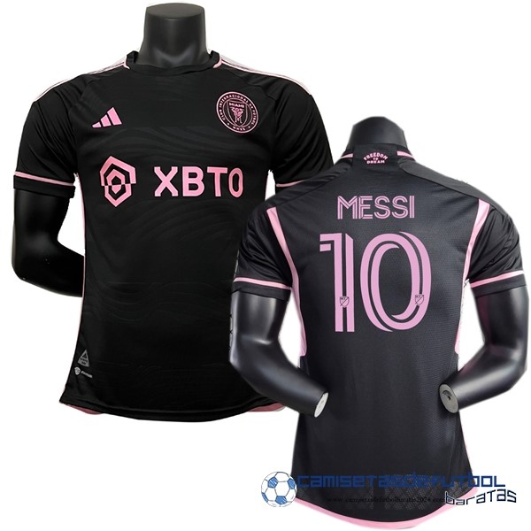 adidas NO.10 Messi Tailandia Segunda Jugadores Camiseta Inter Miami Equipación 2023 2024 Negro