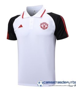 adidas Polo Manchester United Equipación 2023 2024 Blanco Negro Rojo