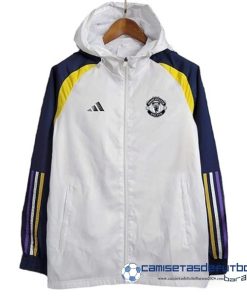 adidas Rompevientos Manchester United Equipación 2023 2024 Blanco Azul Amarillo