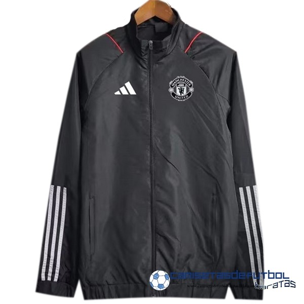 adidas Rompevientos Manchester United Equipación 2023 2024 Negro Blanco
