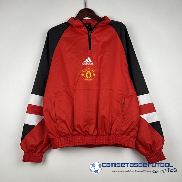 adidas Rompevientos Manchester United Equipación 2023 2024 Rojo Negro