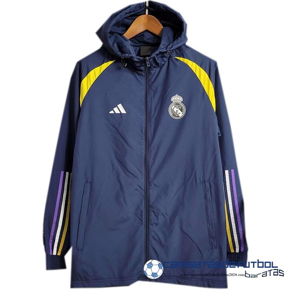 adidas Rompevientos Real Madrid Equipación 2023 2024 Azul Marino Amarillo
