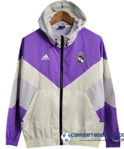 adidas Rompevientos Real Madrid  Equipación 2023 2024 Purpura Amarillo Blanco