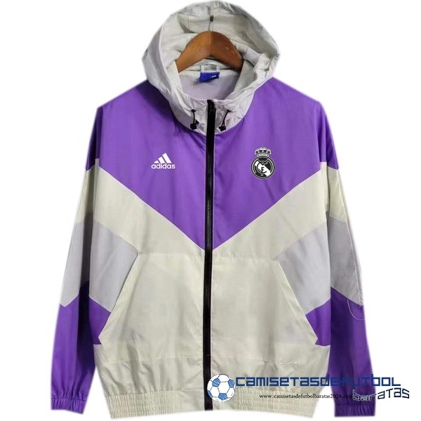 adidas Rompevientos Real Madrid Equipación 2023 2024 Purpura Amarillo Blanco