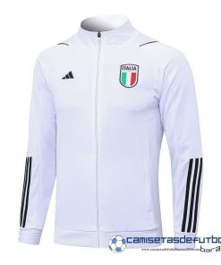 adidas Ropa Deportiva Con Cremallera Larga Italia Equipación 2023 Blanco Negro