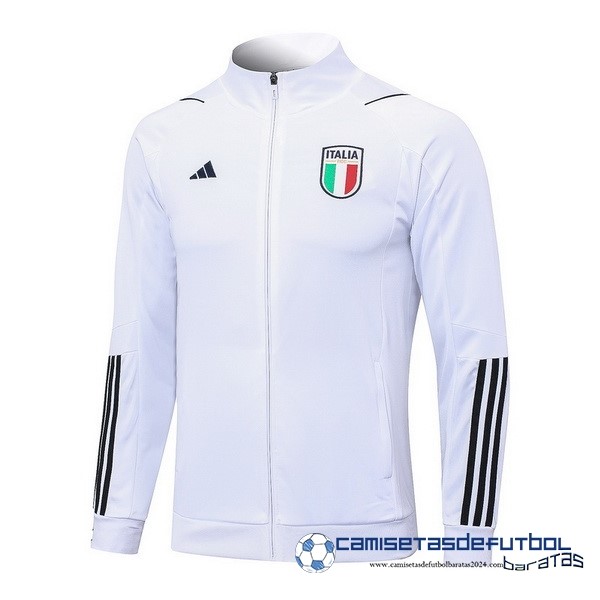 adidas Ropa Deportiva Con Cremallera Larga Italia Equipación 2023 Blanco Negro