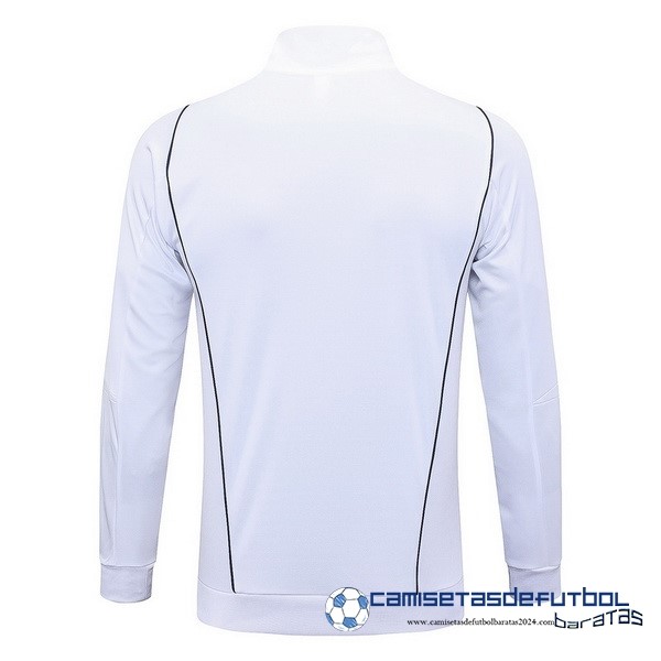 adidas Ropa Deportiva Con Cremallera Larga Italia Equipación 2023 Blanco Negro - Image 2