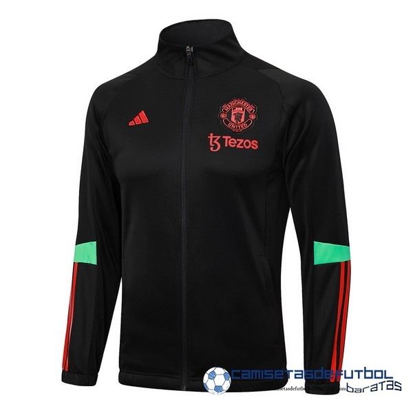 adidas Ropa Deportiva Con Cremallera Larga Manchester United Equipación 2023 2024 Negro Rojo Verde