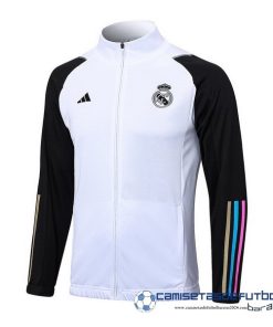 adidas Ropa Deportiva Con Cremallera Larga Real Madrid  Equipación 2023 2024 Blanco Negro